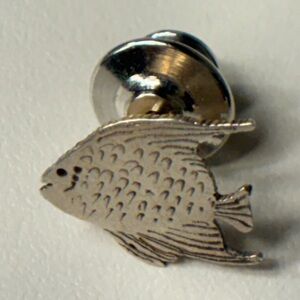 Sterling Silver Textured Fish Tie Tac